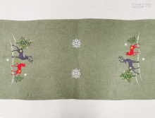  55x120 szary dwa jelenie CHRISTMAS MD04033 Bieżnik świąteczny