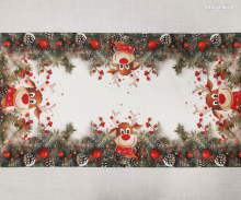  55x120 druk renifer CHRISTMAS MD04074 Bieżnik świąteczny